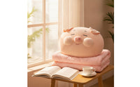 Pig Pillow with Blanket Soft Pig Cushion Blanket Cute Bedding Car