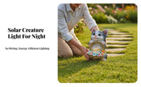 creature Figurine with radianceing globe illuminating diode Lighting Garden Statue Cracked Glass Effect Solar Light for Nature Lovers, Gift Givers, Patio, Porch, walkway