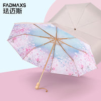 珐迈斯双层太阳伞防晒防紫外线折叠雨伞晴雨两用伞遮阳伞女UPF50+