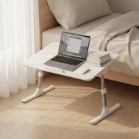 Bed Table with Front Lip Height-Adjustable Folding Laptop Bed Desk Portable Desk for Students, Workers, Sofa, Dorm Rooms