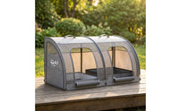 Pets Travel Dog Crates with Waste Tray Breathable Foldable Dog Crates Secure Car Kennel for Camping