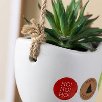 Plant Pots and Flower Pots for a Hanging Plant, Pack of 2 Oval Ceramic Wall Planter for Home Office, Glazed Air Plant Holder, Gift for Lovers