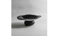 Irregular Fruit Platter Modern Oval Dish with Pedestal Base Large Footed Bowl High-Gloss for Living Room