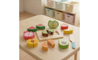 Pretend Play Culinary Items with Cutting Board Educational Culinary Play Props Cutting Interactive Display Fruit and Veggie Toy Set