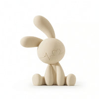 Hare Figurine with Flocked Surface Resin Sitting Hare Figurine Soft-Touch Table Ornament for Living Room, Office