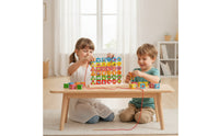 Fine Motor Skills Wooden Toy with Threading Cords Child-Centered Wooden Bead Sequencing Toy Set Educational Sorting Board Colorful for Toddlers, Preschoolers, Playroom, Kindergarten, Daycare