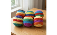 6 Pieces Crochet Hacky Sack Colorful Hacky Sack Crocheted Footbag Soft Juggling Footbag Textured for Beginners, Hand Tossing