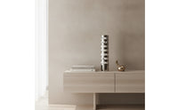 Flower Vase Silver-Toned Metal Vase Sculptural Floral Vessel for Office