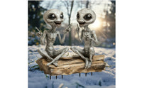 Alien Garden Stake 2D Flat Acrylic Garden Stake Alien Figure Ornament Metal Stakes for Flower Pots, Indoor Plant Displays