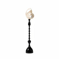 Decorative Sculpture French Vintage Coastal Mollusk Ornament Minimalist Black Stand Modern Shell Statue for Shelf