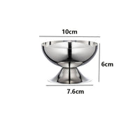 Polished Stainless Steel Dessert Cup Shatterproof Footed Dessert Cup Metal Tableware for Cafe