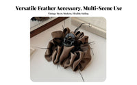 Feather Grip Fastener Updo Styling Large Hair Grip Feathery Jaw Fastener Elegant Design Feathery Hair Jaw Versatile