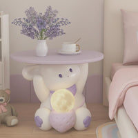 Cute Cartoon Design Bunny Character Stand Multi-Functional Bunny-Shaped Lamp Stable Base Side Table Tap-Control for Young Adults, College Students, Wildlife Lovers, Living Room, Bedroom, Nursery