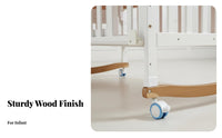 Wheeled Bedside Sleeper Bassinet Rocking Function Transformable Bedside Sleeper Extendable Design Infant Sleeper for Newborns, Young Children