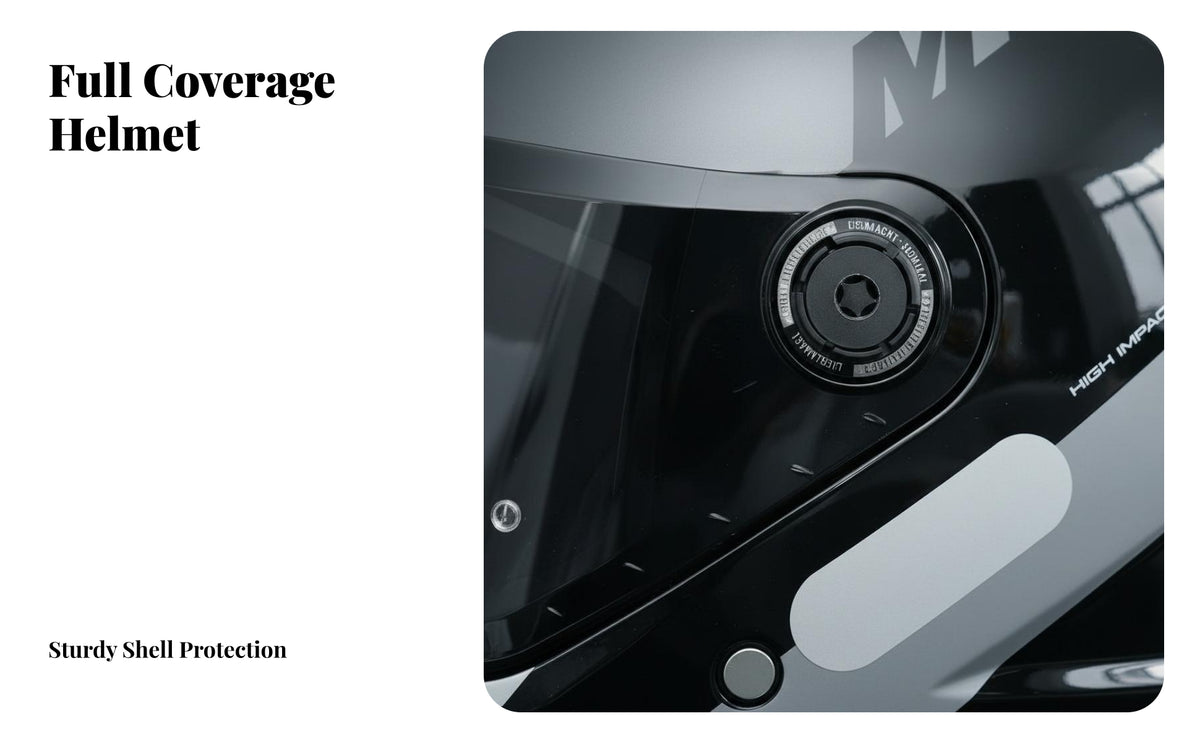 Full Face Ventilation System Helmet with Slot Removable & Washable Lining Head Protection for Men, Daily Commute, Traveling