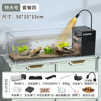 鱼缸溪流缸客厅桌面侧滤一体成型造景过滤制氧侧过滤生态金鱼缸