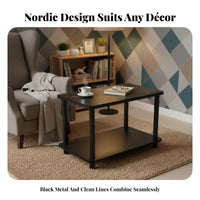 Minimalist Design 2-Tier End Table Sturdy and Stable 2-Tier Rectangular End Table Easy Assembly Home Furniture High Weight Capacity for Office Managers, Homeowners, Apartment Dwellers, Reception Area, Living Room, Bedroom, Entryway
