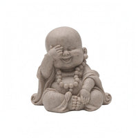 Tea Pet Monk Figurine Desktop Display Resin Monk Figurine Tea Pet Statue Handmade Table Decor Beaded Necklace