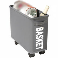 Wheeled Textile Bin 360° Rotating Wheels Storage Basket Large Capacity