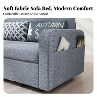 Upholstered Storage Futon Multi-Functional Pull-extendable Loveseat Space-Saving Design Sleeper Sofa for Small Apartment Dwellers, Students, Home Office