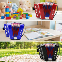 7-Key Toy Accordion 2-Bass Kids Accordion Portable Musical Instrument Lightweight for Beginners, Music Lessons