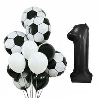15 Pieces Includes Foil Balloons Soccer Theme Balloon Kit Easy to Assemble Football Party Balloon Set for Children, Parents, Pubs
