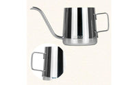 Polished Finish Gooseneck Coffee Kettle Rectangular Handle Pour over Kettle Open Top Brew Gear Wire Stand