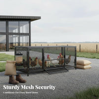 Easy to Clean Large Mesh Chicken Coop Sturdy and Long-Lasting Poultry Enclosure Rust-Resistant Creature Enclosure Lockable Door for Homesteaders, Pet Owners, Outdoor, Backyard, Garden