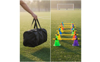 Portable Soccer Training Poles Multi-Sport Slalom Poles Set Adjustable Sports Equipment All-Surface for Coaches, Athletes, Gym, Backyard