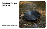 Handheld Grooved Gold Pan Shallow Gold Pan Thickened Recovery Gear Black for Miners