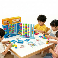 Bright Colors Color Sorting Game Includes Cards Hoop Stacking Game Instruction Manual Color Sorting Board Small Rectangular