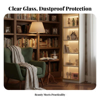 Glass Door Display Cabinet Light Upscale Design Glass Door Display Cabinet Dust-Resistant Freestanding Display Case for Collectors