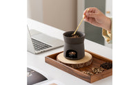 Tea Light Warmer with Bowl Heat-Resistant Ceramic Incense Burner Herb Burner Minimalist Tealight Holder Decorative