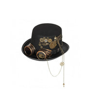 Mechanical Gear Steampunk Top Hat Chain Ornaments Top Hat with Goggles Bronze-Gold