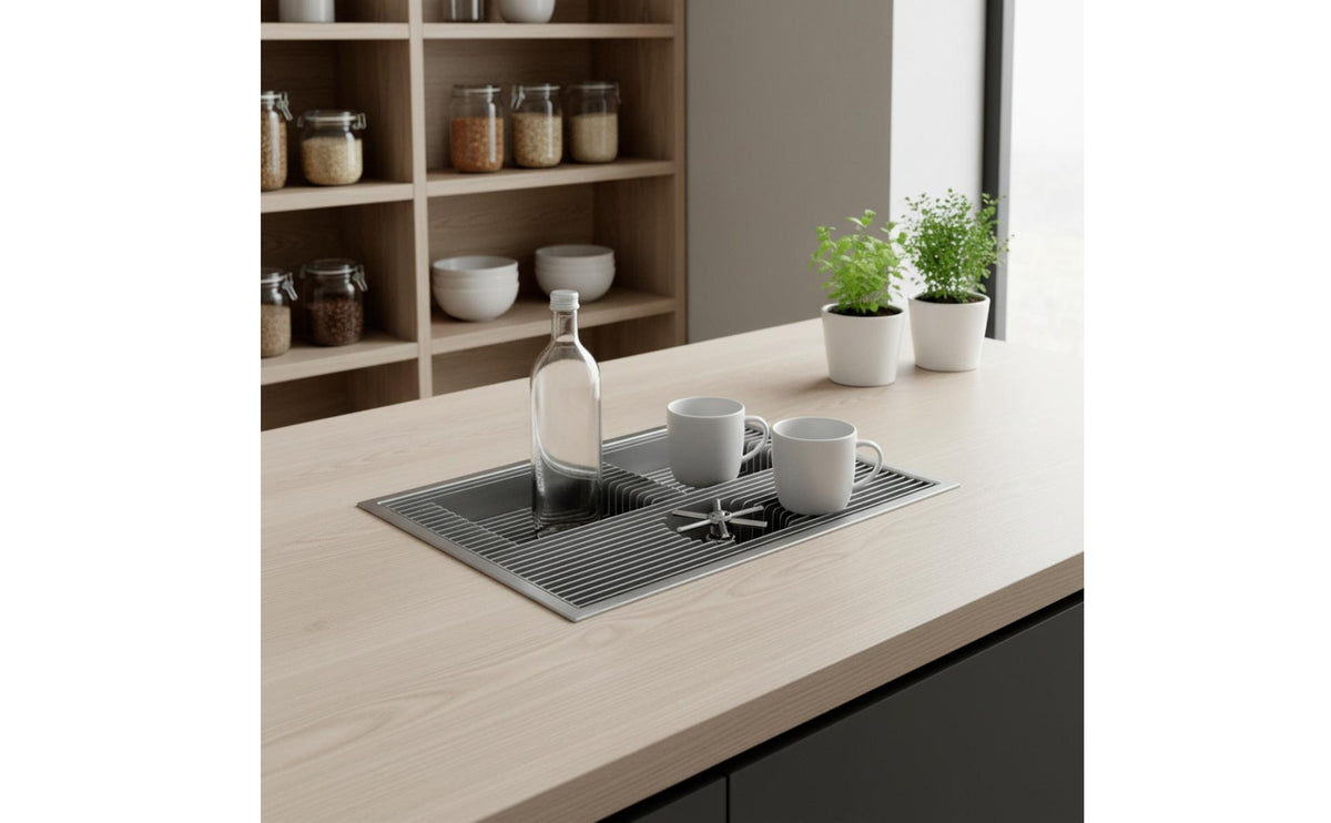 Manual Brew Tray with Built-in Rinser Washer   Cup Washer Board Countertop Coffee Drainage Tray for Kitchens