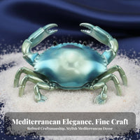 Resin Crab Figurine Seaside Elegance Sea Animal Table Decor Lively Color Marine Crustacean Statue for Collectors, Office, Bookshelf
