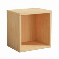 Pre-Drilled Unfinished Wood Cubby Box Flat Panels Unfinished Wood Box Light Natural Color Rectangular Wood Cubby