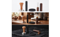 4 Pieces Coffee Tamping Kit Stainless Steel Espresso Prep Set with Mat Coffee Professional Tool Set with Tamper Ergonomic