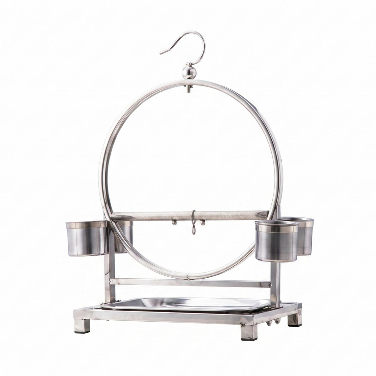 Freestanding Bird Stand Cup Holders Bird Perch Stand Hanging Hook Animal Enclosure Furniture