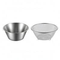 2 Pieces Perforated Mesh Strainer Bowl Smooth Edges Draining Bowl Set Silver Finish Fine Mesh Colander