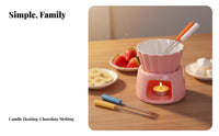 Chocolate Fondue Set Japanese Design Ceramic Melting Pot Ceramic Chocolate Melter Tea Candle Powered Tealight Fondue Warmer