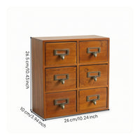 Desktop Organizer with Drawers Rustic Tabletop Chest of Drawers Small Furniture for Students