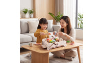Wooden Barbecue Toy Grill Storage Friendly Play Barbecue Set with Skewers Compact Toy Grill for Playroom