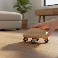 Effortless Gliding Turtleback Glider Anti-Slip Spine Stretching Disc Silent Wheels Wooden Core Training Roller Floor Friendly for Pilates Enthusiasts, Office Workers, Home Gym, Rehabilitation, Mind-Body Practice Studio