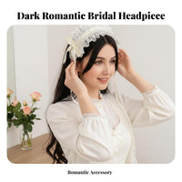 spectral Bride Theme Multitier Tulle head covering Dark Romantic & aesthetic Cosplay Headpiece Youthful Fashion & aesthetic Costume Accessory Attached Comb for Cosptiers, Adults, Themed Parties, Photo Shoots, masked masquerade, Stage Performances