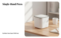 Desktop Trash Can Compact Design Mini Waste Basket Light Luxury Design Press-Top Trash Can for Office Workers, Students, Tabletop, Living Room