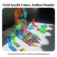 Rainbow Acrylic Blocks Quality Light and Shadow Toy Educational Geometric Shape Blocks for Kids, Young