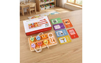 Wooden Busy Board Young Child Busy Board Tactile for Travel, Young Children