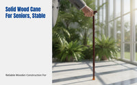 Wooden Cane for Elderly, sturdy Wood, Four-Legged, Anti-Slip, Lightweight, Ornamental Head