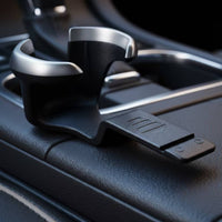 Silver-Toned Dashboard Cup Holder Insert Hard-Wearing Cup Holder with Mounting Stem Integrated Wear Resistant